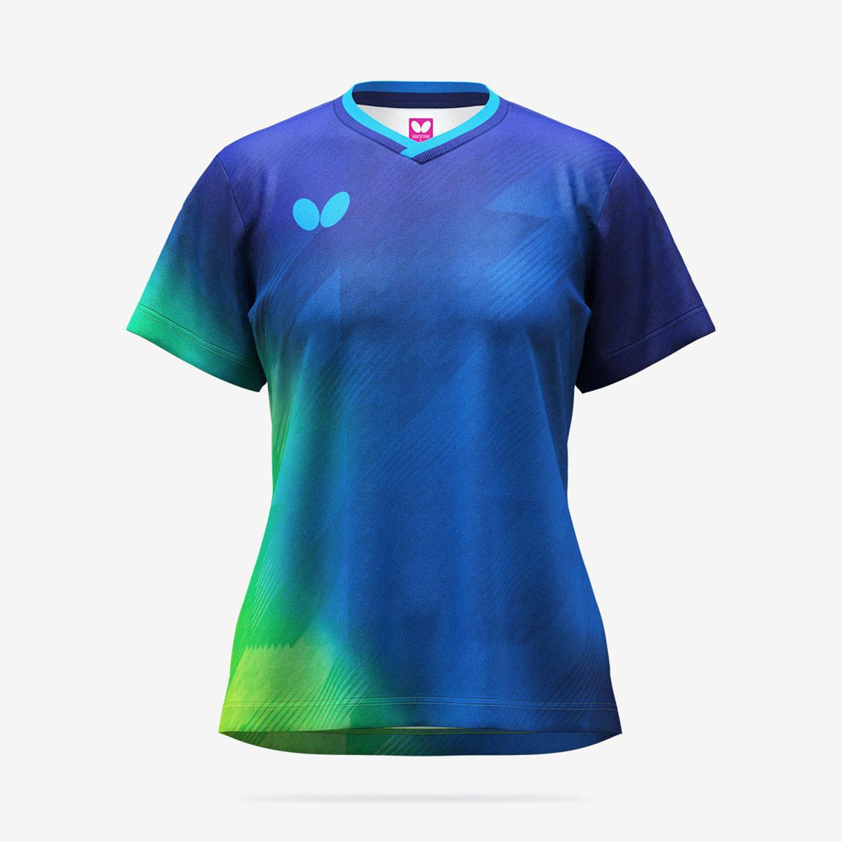 Butterfly Selasia Lady Shirt - Blue - Front
